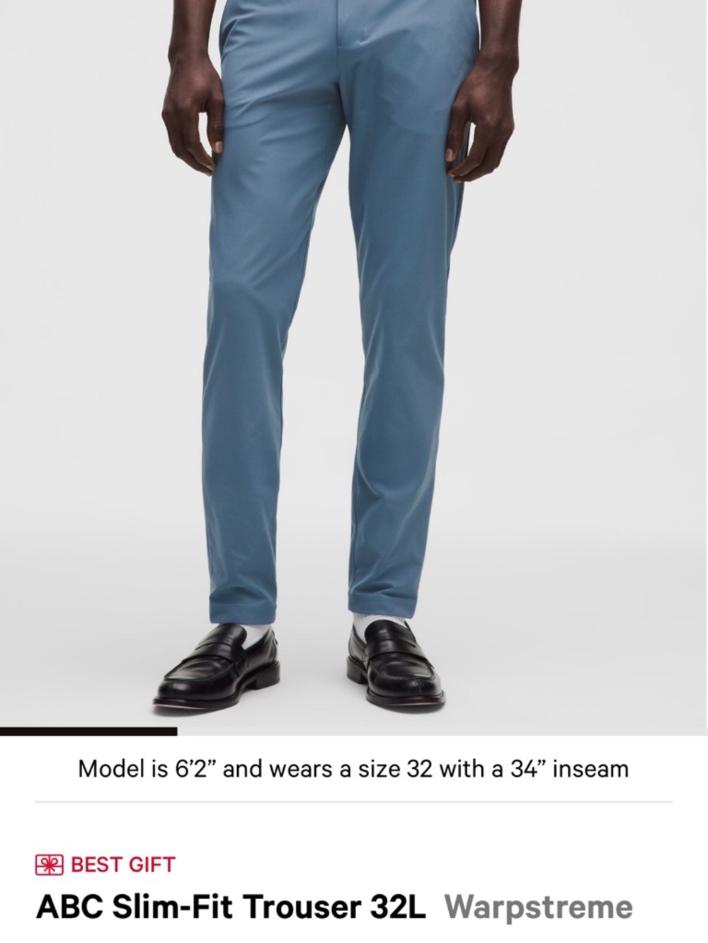 lululemon athletica Black Men's Slim Fit ABC Trouser Pants